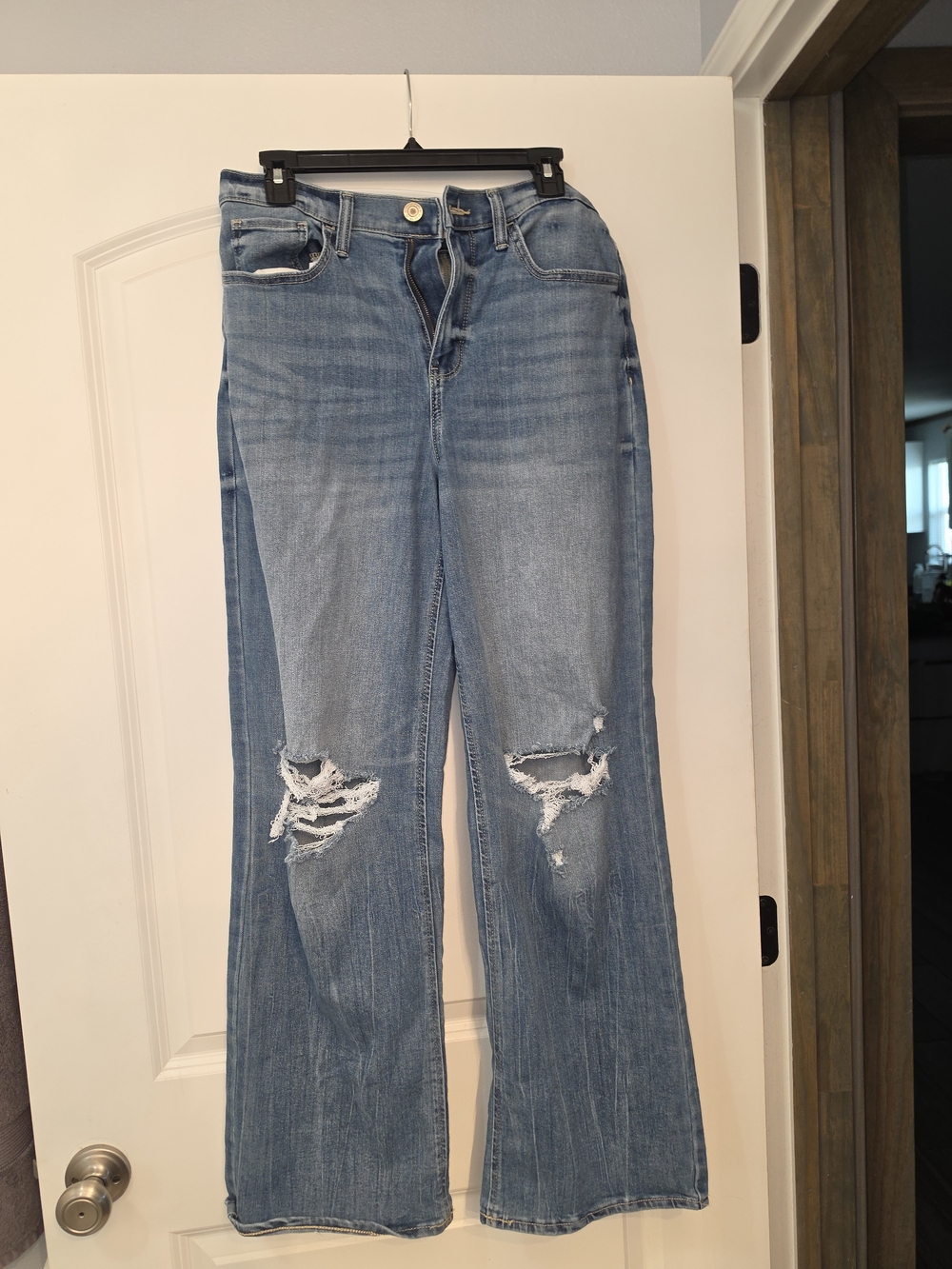 SO Distressed Wide Leg High Rise Jeans